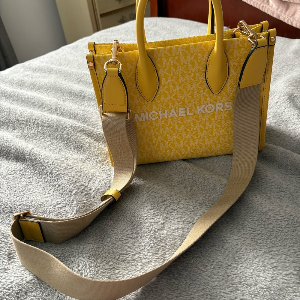Michael Kors Yellow Tan Satchel Bag